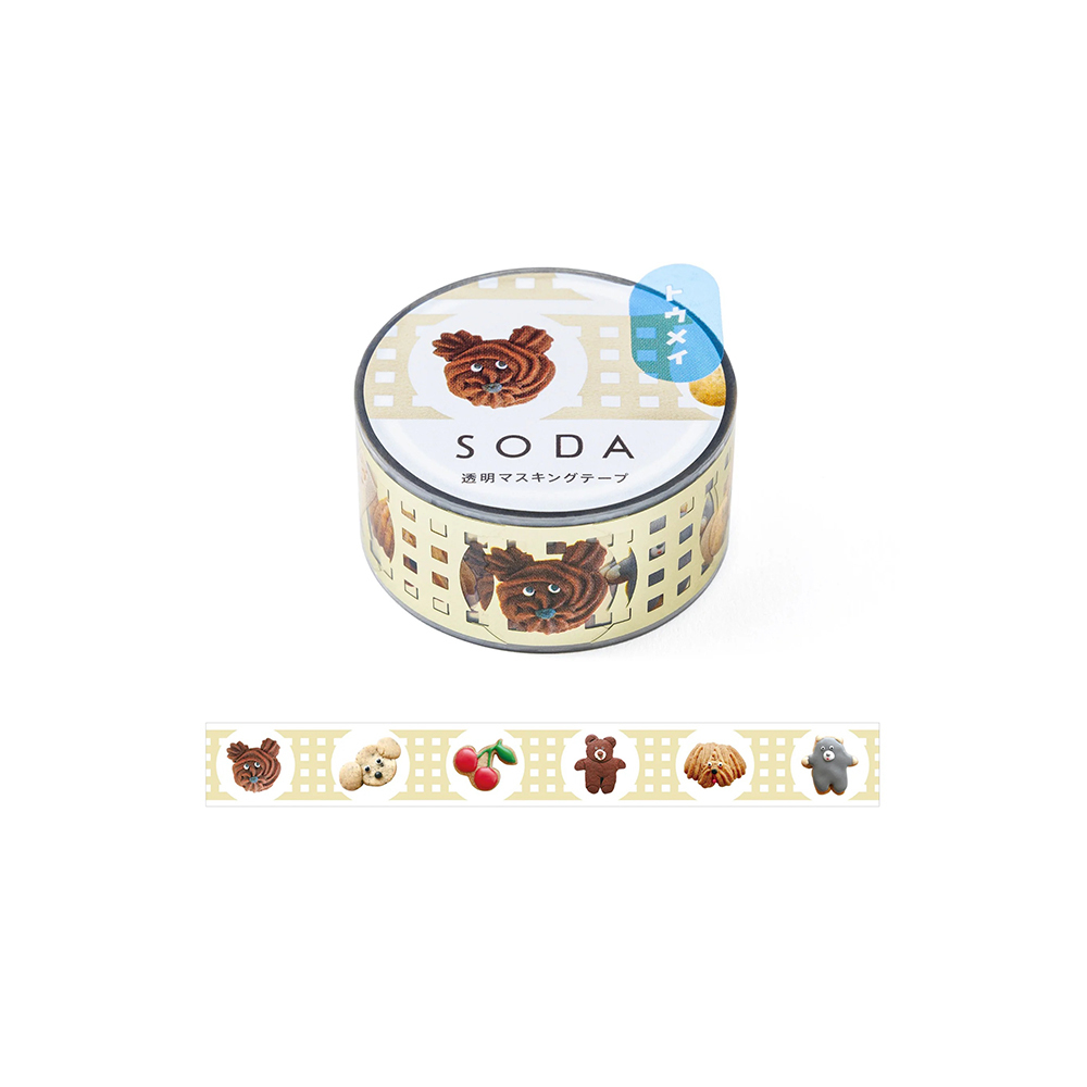 限定款 HITOTOKI SODA 箔押 手工餅乾 透明PET 膠帶|KING JIM 日本