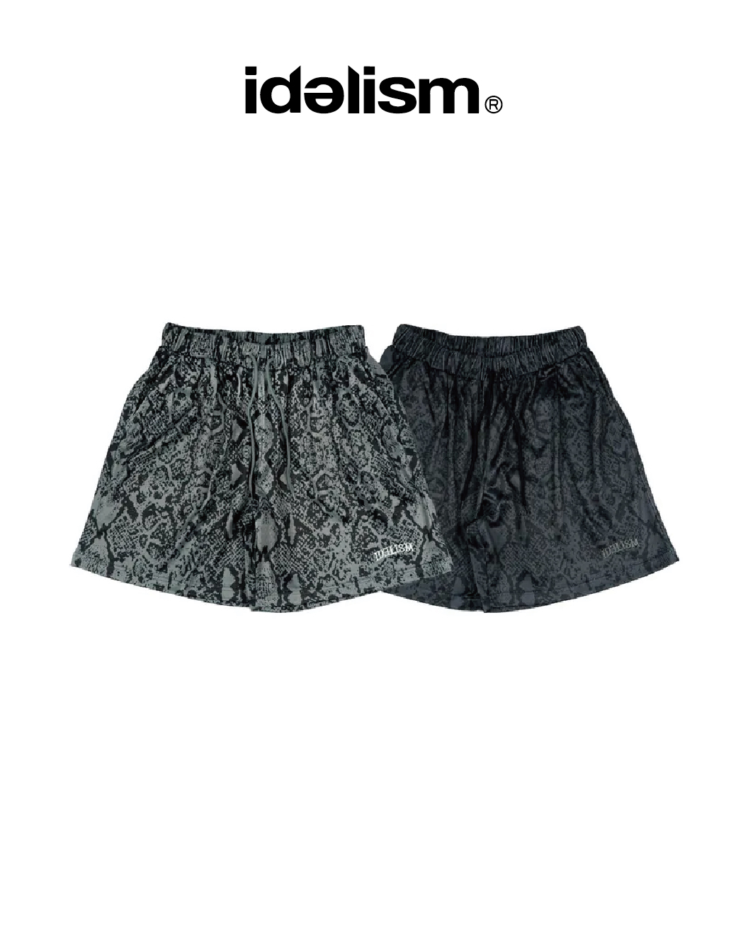 idealism 蛇紋短褲 灰/深灰 Skin Shorts