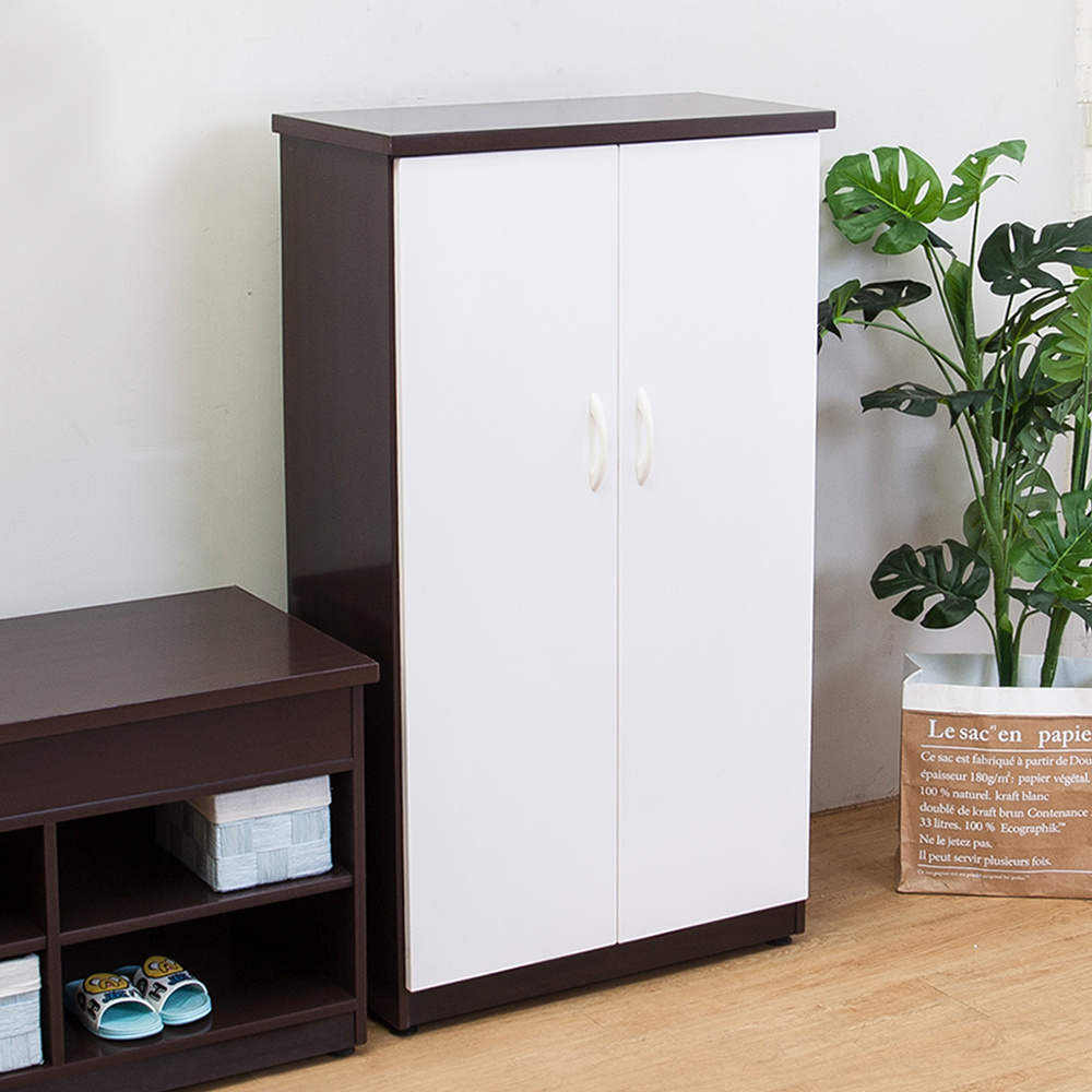 防潮防蛀 防水塑鋼2.2尺上掀收納二門鞋櫃(胡白)