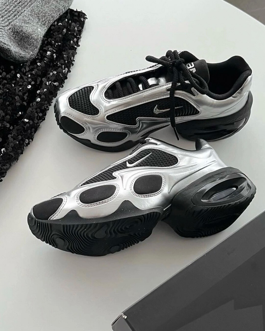 Nike Air Max Muse 金屬黑銀 科技感 氣墊 厚底 休閒鞋