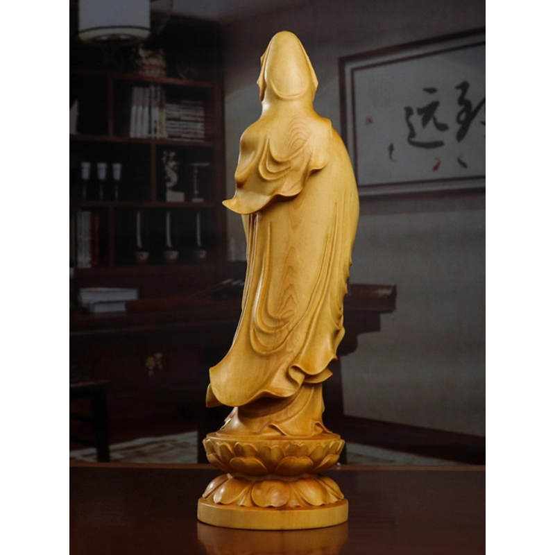 黃楊木觀音佛像