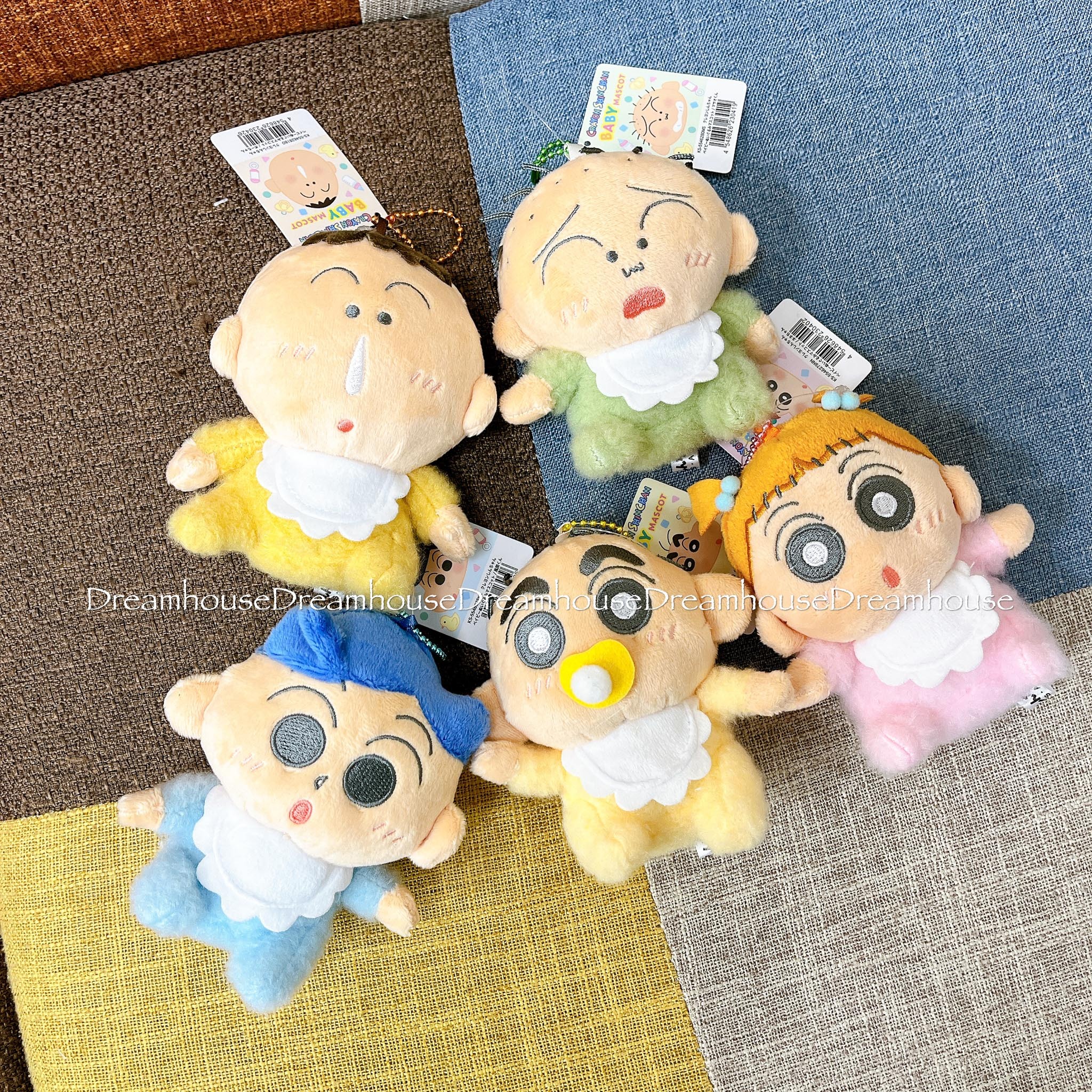 蠟筆小新 妮妮 阿呆 風間 正男 寶寶造型 絨毛娃娃 吊飾娃娃 珠鍊吊飾 玩偶 鑰匙圈