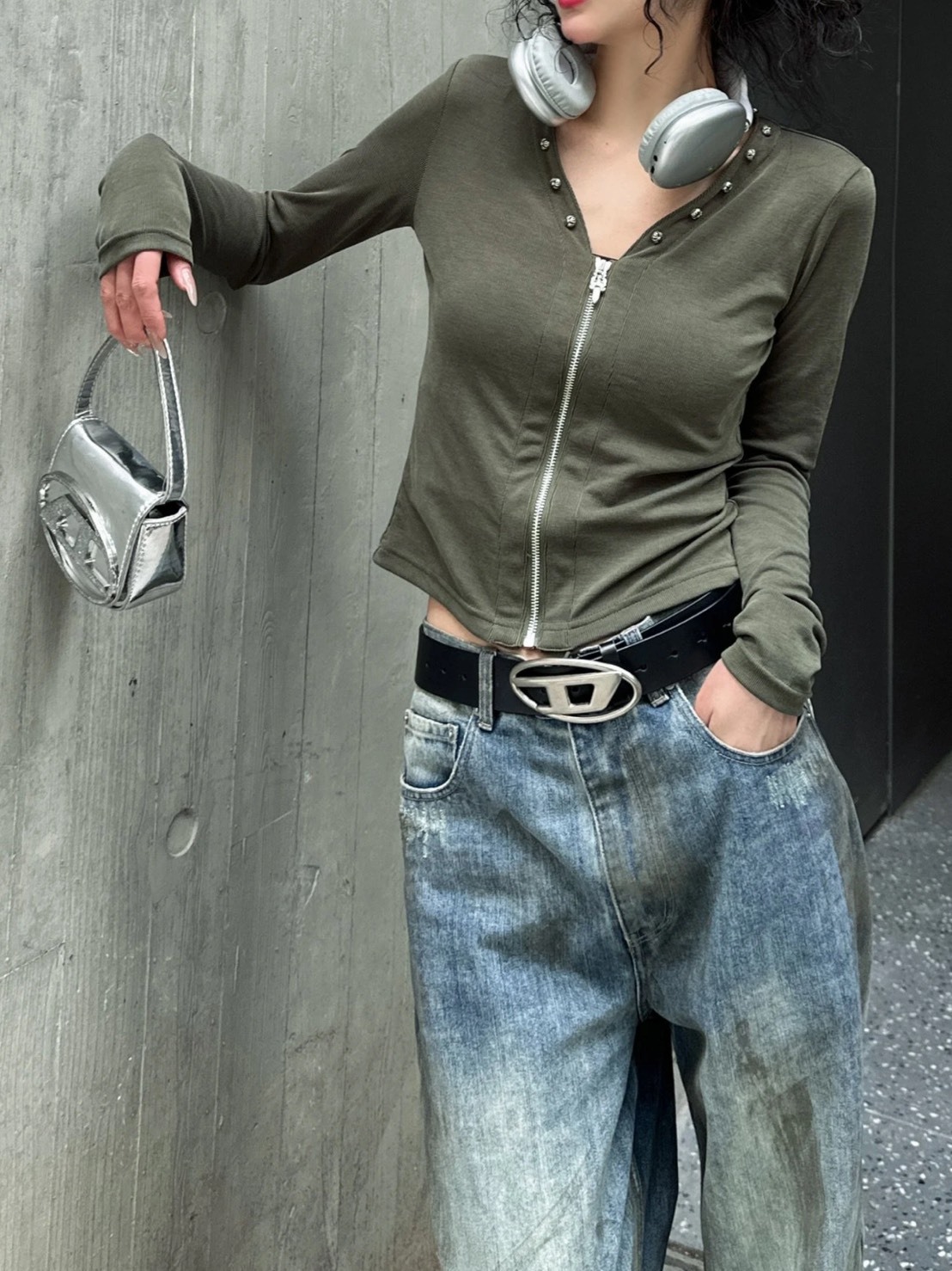 DIESEL OVAL-D LOGO 經典系列 牛皮 皮帶