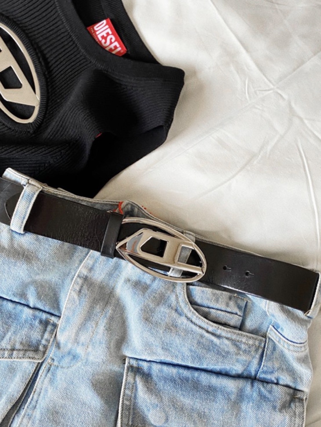 DIESEL OVAL-D LOGO 經典系列 牛皮 皮帶