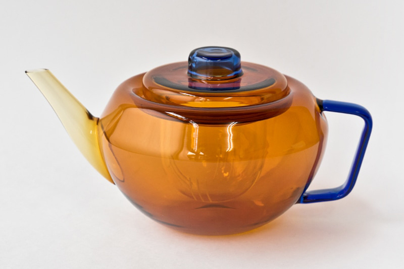 amabro-TWO TONE 耐熱玻璃茶壺 / 琥珀x藍