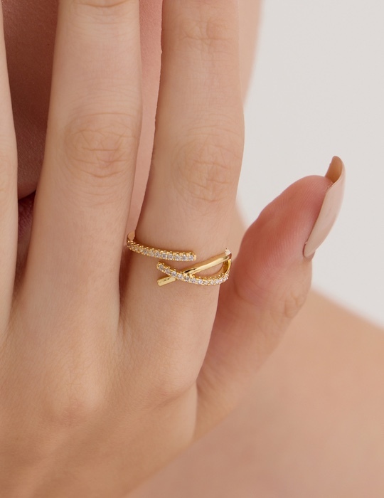 典雅排鑽可調式戒指