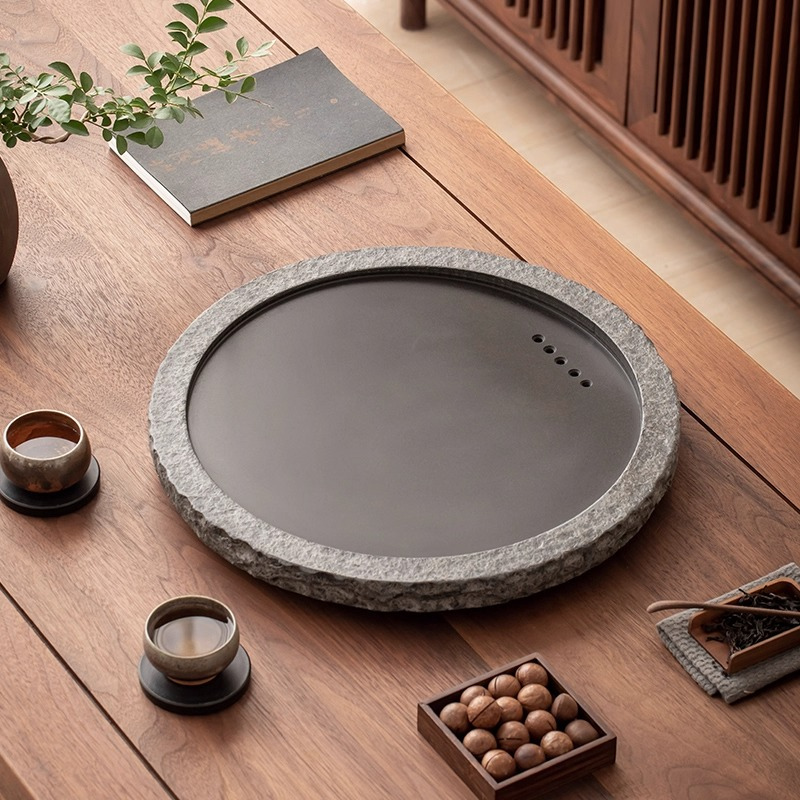 烏金石圓形茶盤