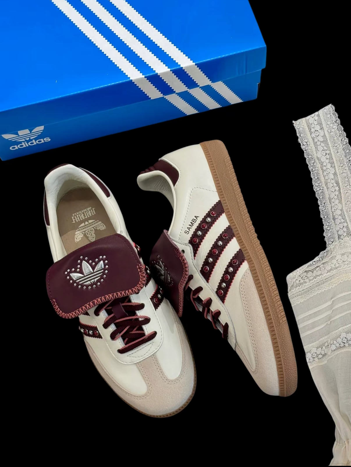 Adidas Originals Samba LT 酒紅奶茶 酒紅 卯釘 翻鞋舌 長鞋舌 德訓鞋 JQ9714/預購