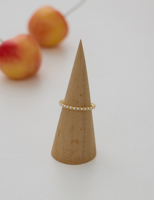 優雅珍珠環繞可調式戒指