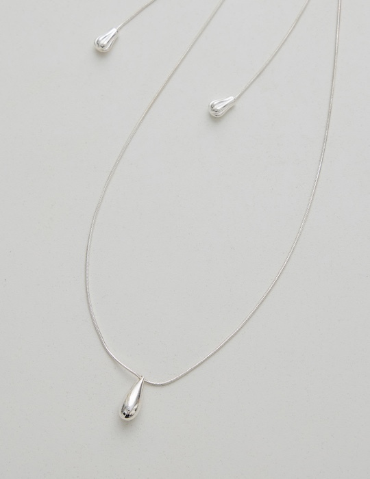 淡雅水滴珠可調式項鍊