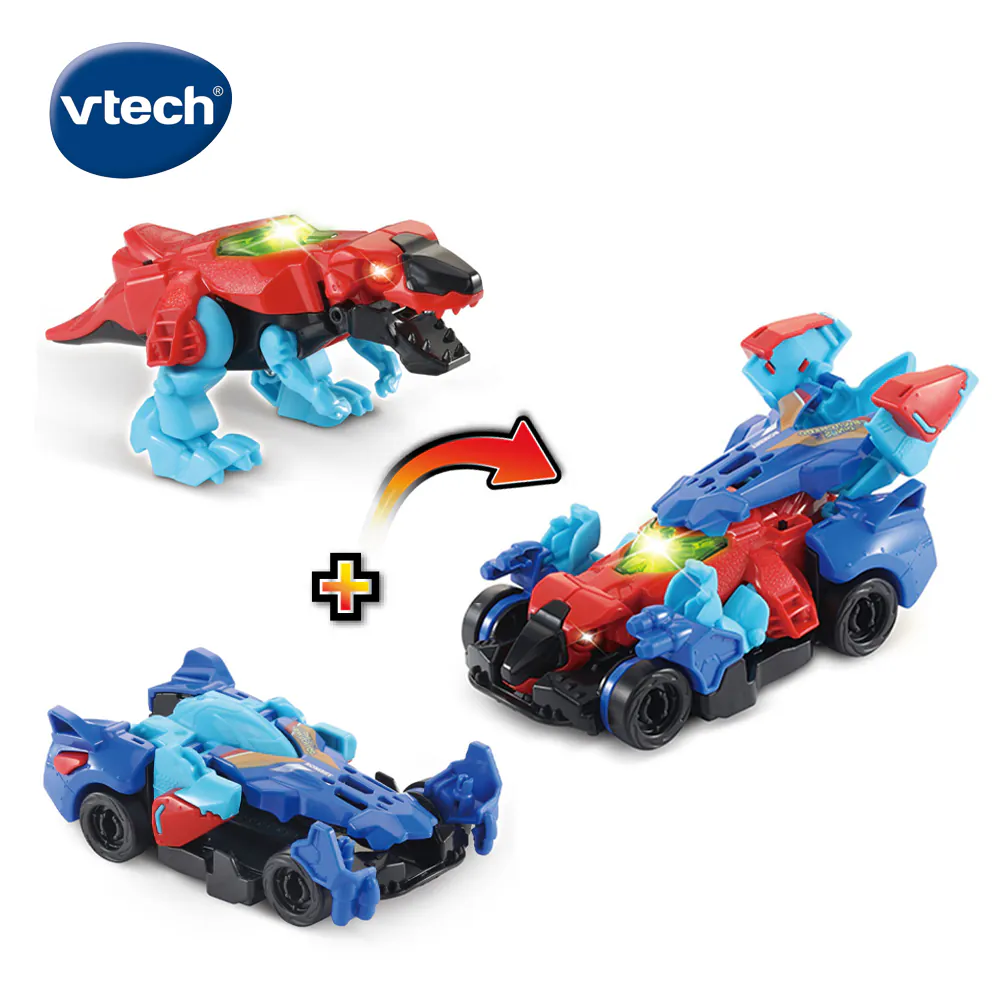 《 英國 Vtech 》  聲光變形恐龍合體組-霸王龍-特雷克斯