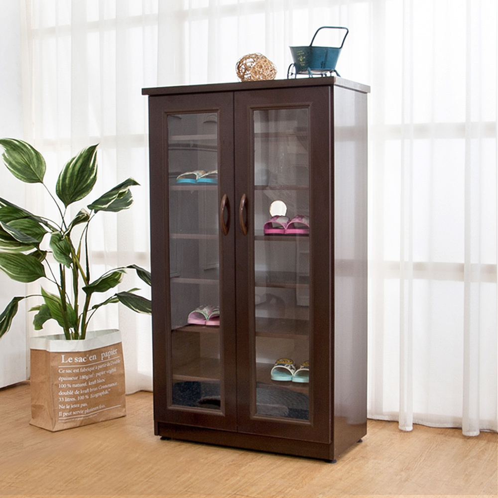 防潮防蛀 防水塑鋼2.2尺二門透視防水塑鋼鞋櫃(五色可選)