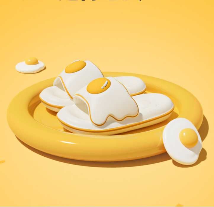 Late Time |荷包蛋 EVA兒童拖鞋 |成人拖鞋 (36/37)