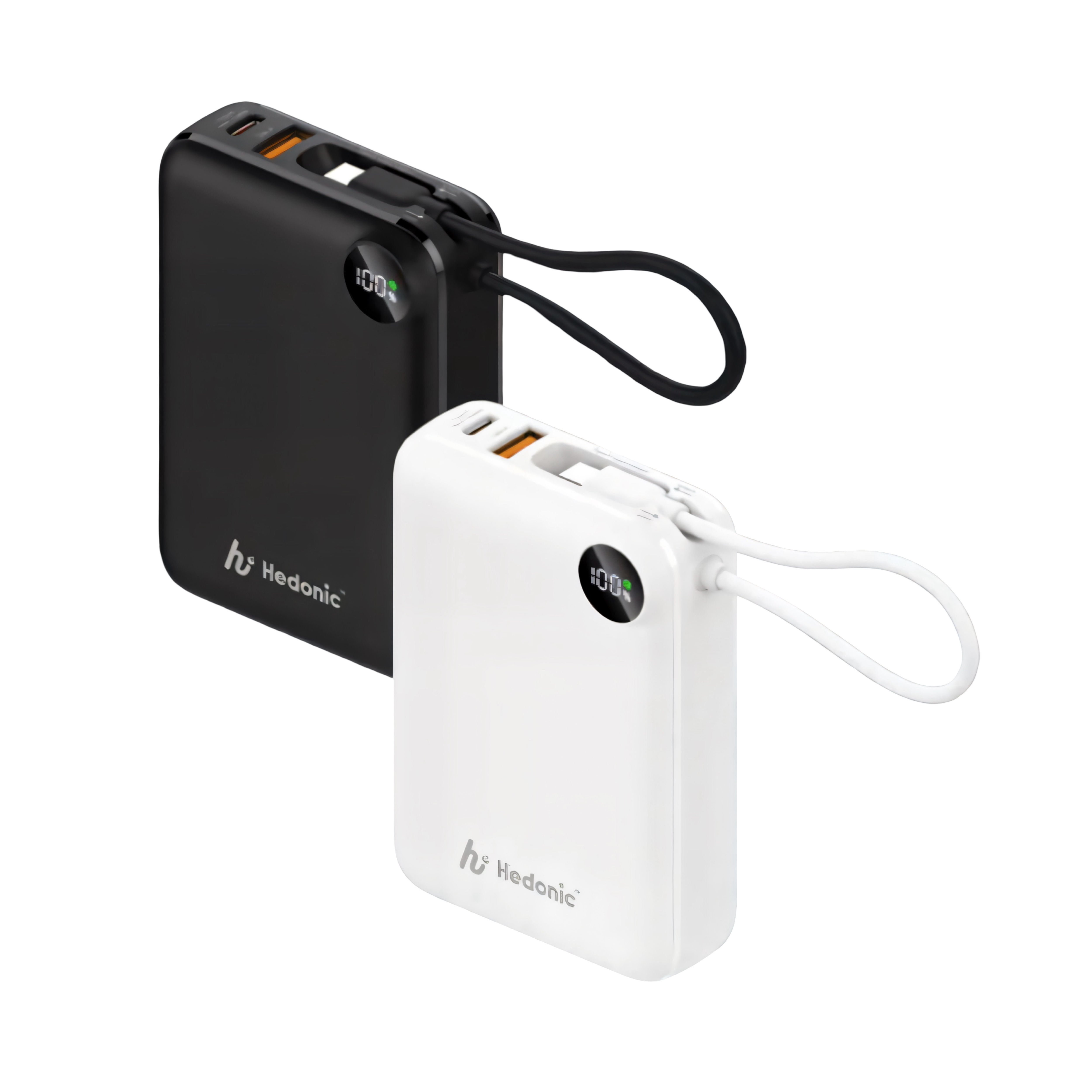 Hedonic 20000mAh (77Wh) PD 3.0 22.5W 内置充電線 USB-C 外置充電器 （CCC 認證）
