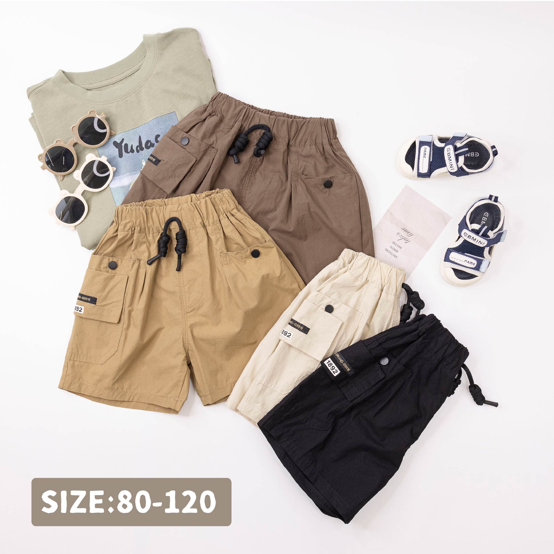 質感鈕釦裝飾抽繩短褲＊四色 (H50746)