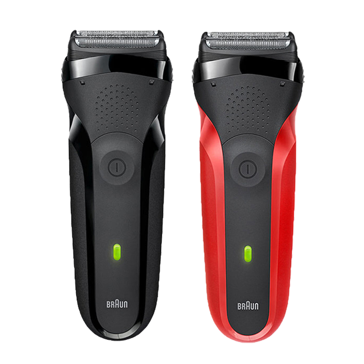 Braun 德國百靈 送旅行盒 三鋒系列電鬍刀-黑/紅(300s)