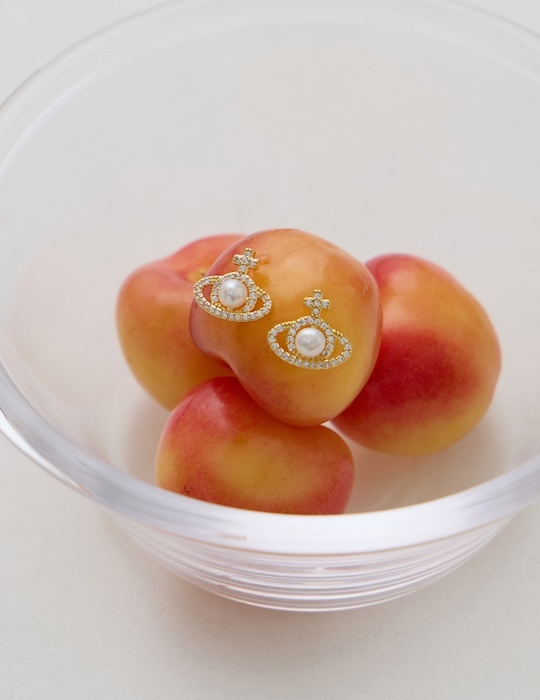 星光珍珠。銀針耳環