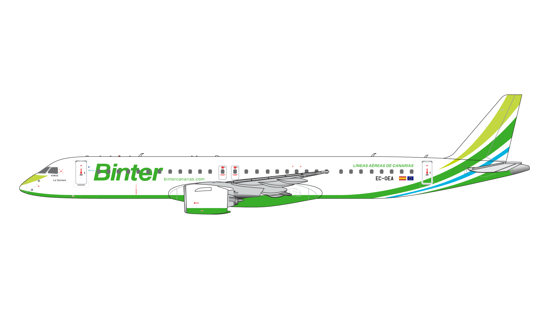 預訂:1/400 Gemini Jet  E195-E2 Binter Canarias EC-OEA (GJIBB2281)