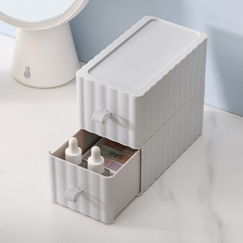 TP 堆疊式抽屜收納盒/灰 10cm×8.2cm×18cm