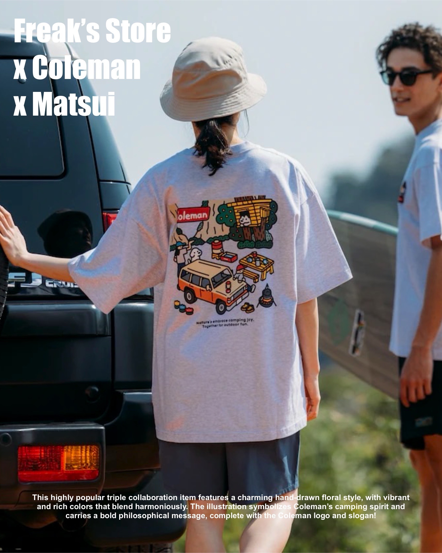 #日本連線預購 FREAK'S STORE x Coleman x matsui 露營吉普車印花短踢 四色