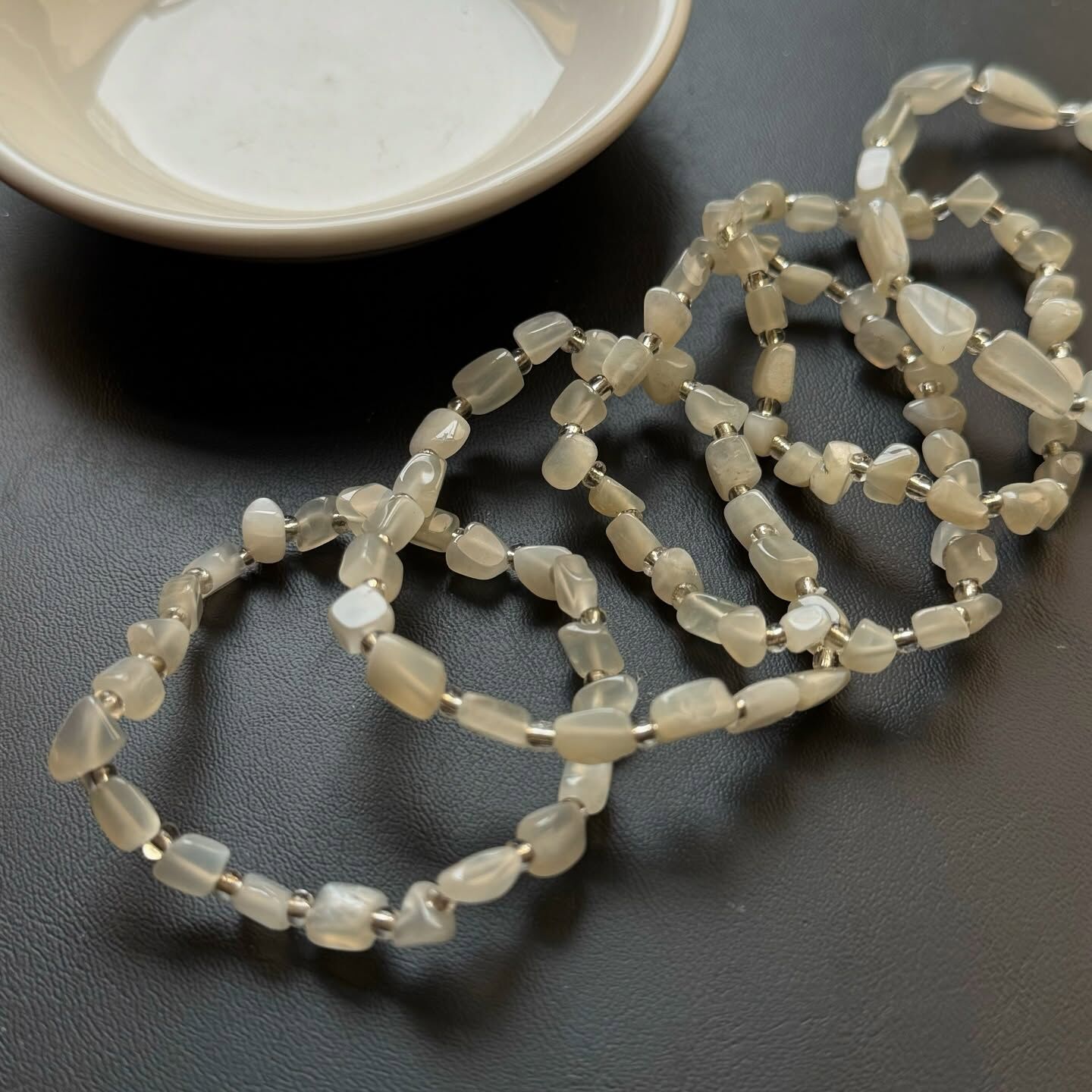 [原石] 白月光石 水晶手串