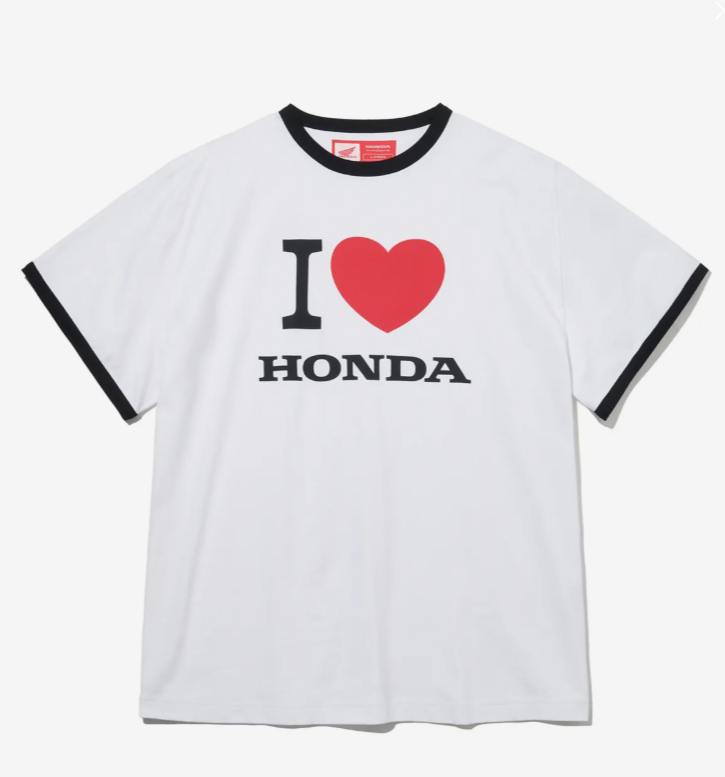 HONDA 本田 / I Love Honda Ringer T-shirt_White HFM1SS301AWH /  AUG25