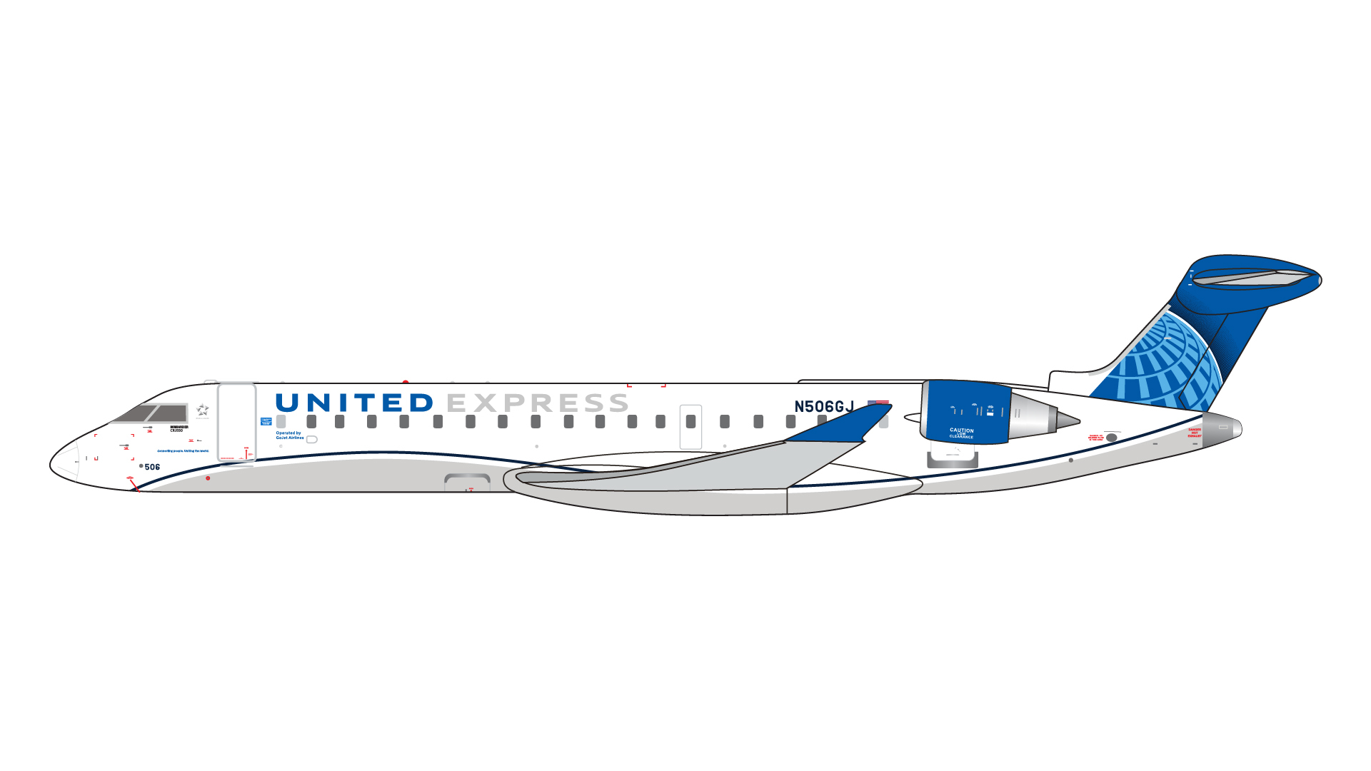 預訂:1/400 Gemini Jet  CRJ550 United Express N506GJ (GJUAL2341)