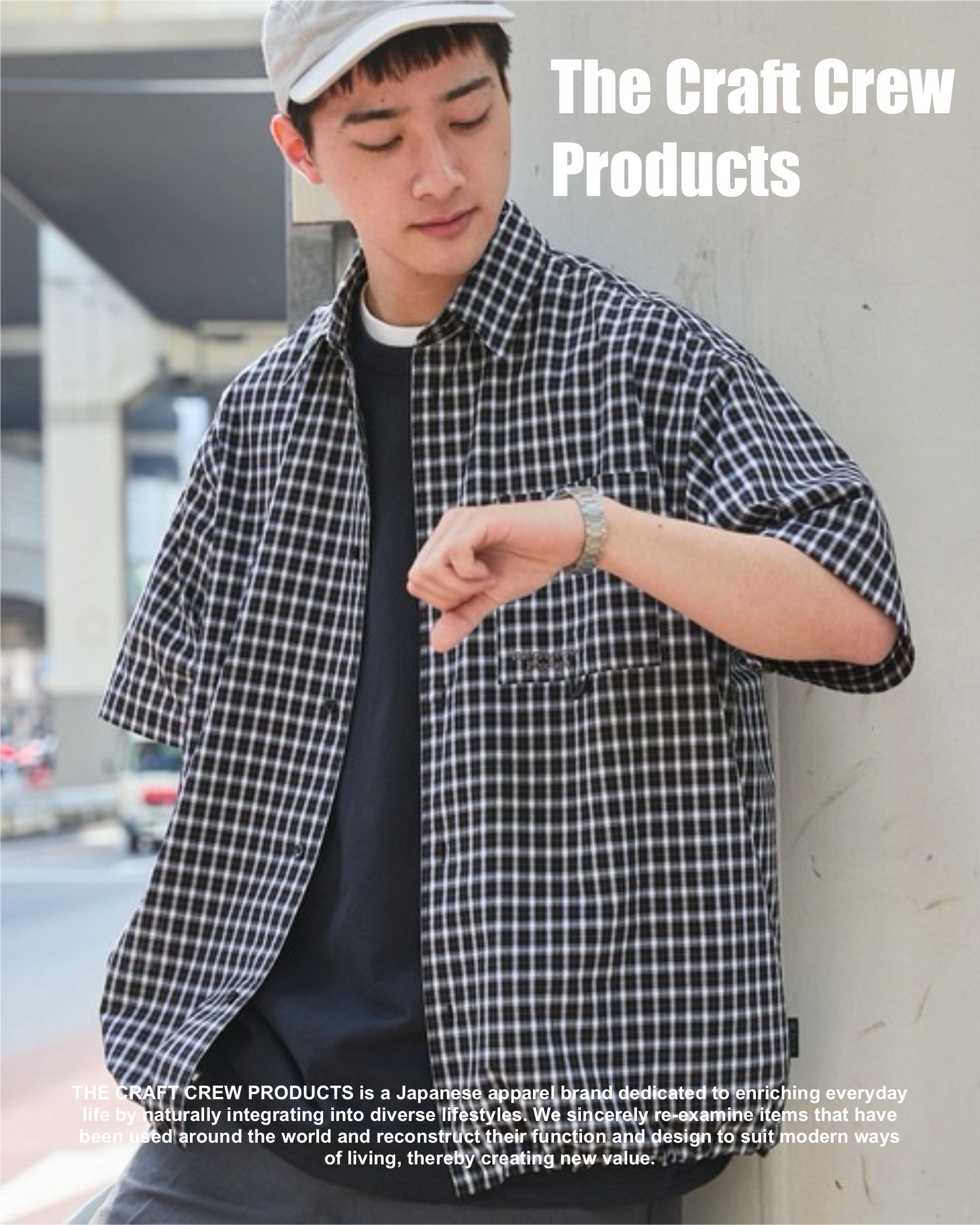 #日本連線預購 THE CRAFT CREW PRODUCTS 下擺抽繩縮口 格子襯衫 五色