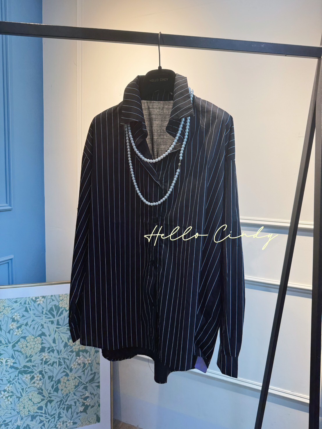 Baby系列 B08029 現貨+預購-酷酷帥帥的黑白條紋Oversized條紋襯衫