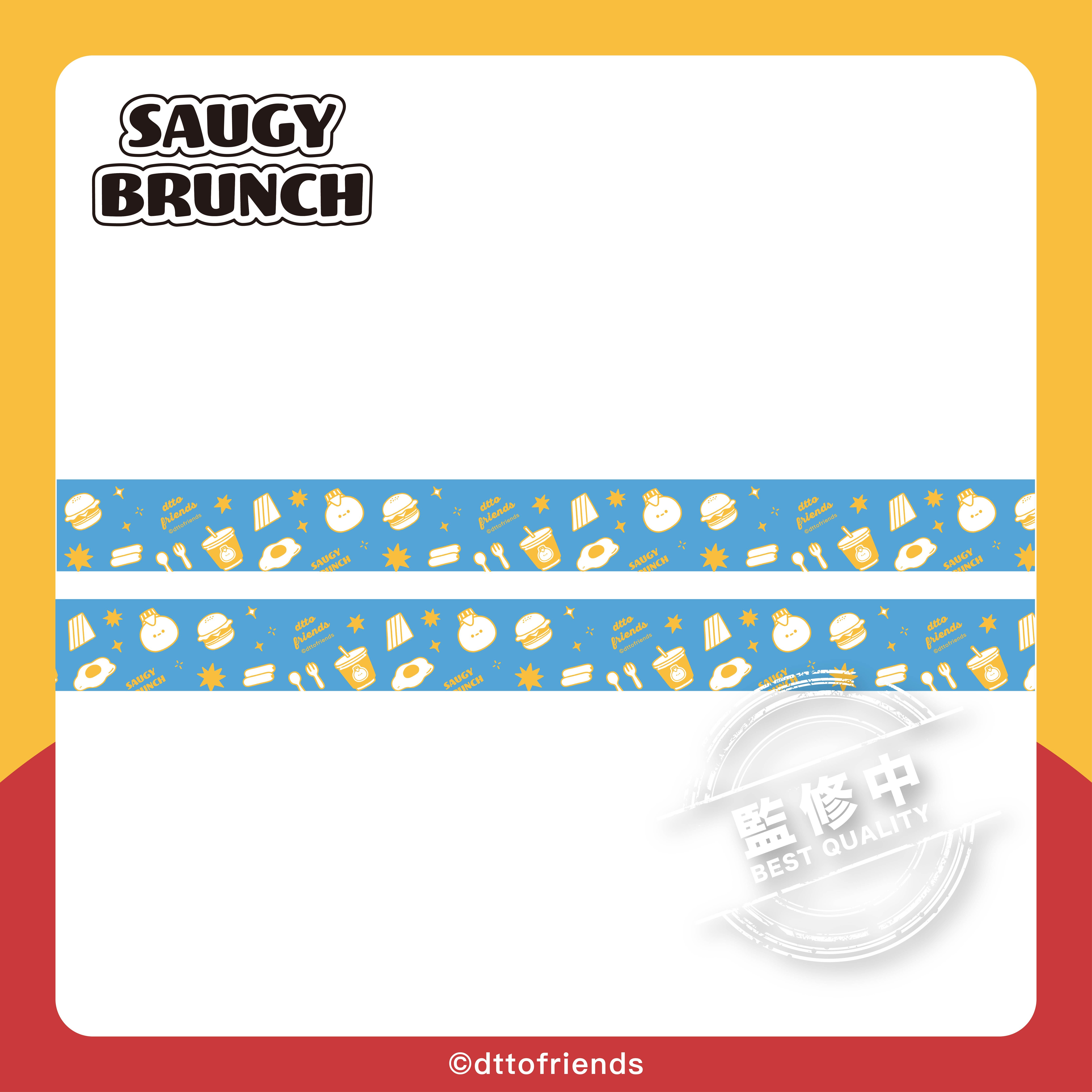 dtto friends-saugy brunch系列-紙膠帶-亂花-藍