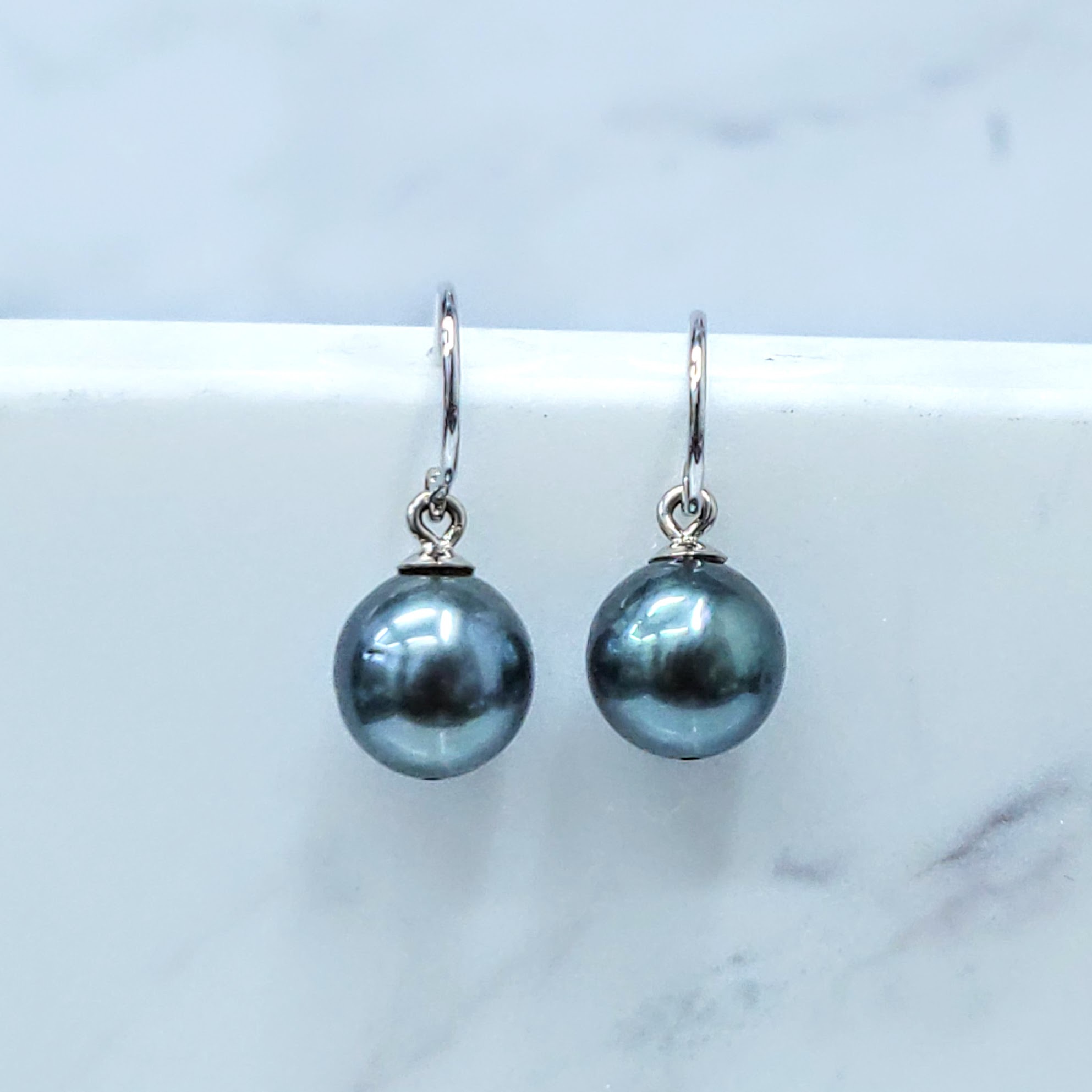18K White Gold Pearl Drop Earrings