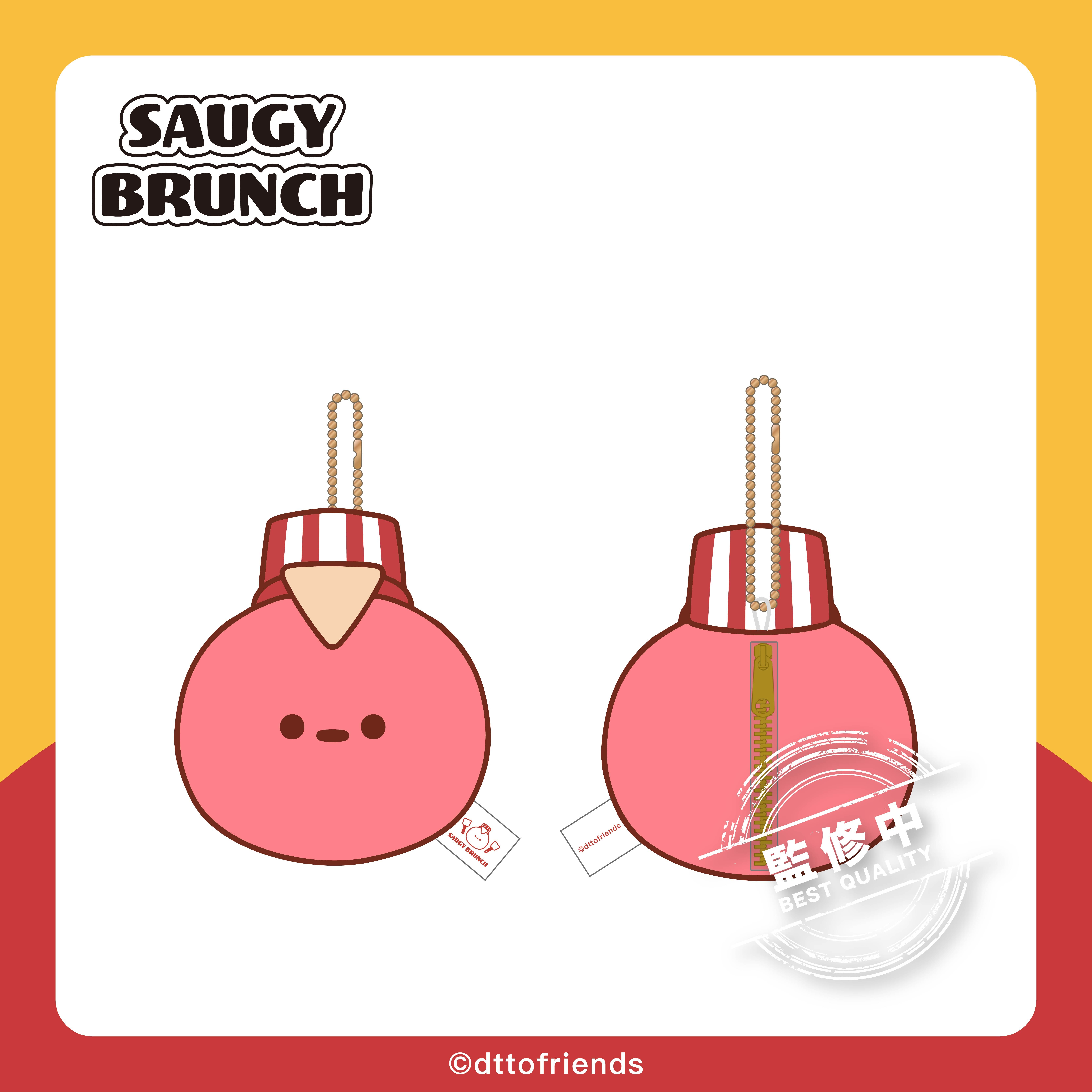 dtto friends-saugy brunch系列-絨毛飲料提袋-Saugy