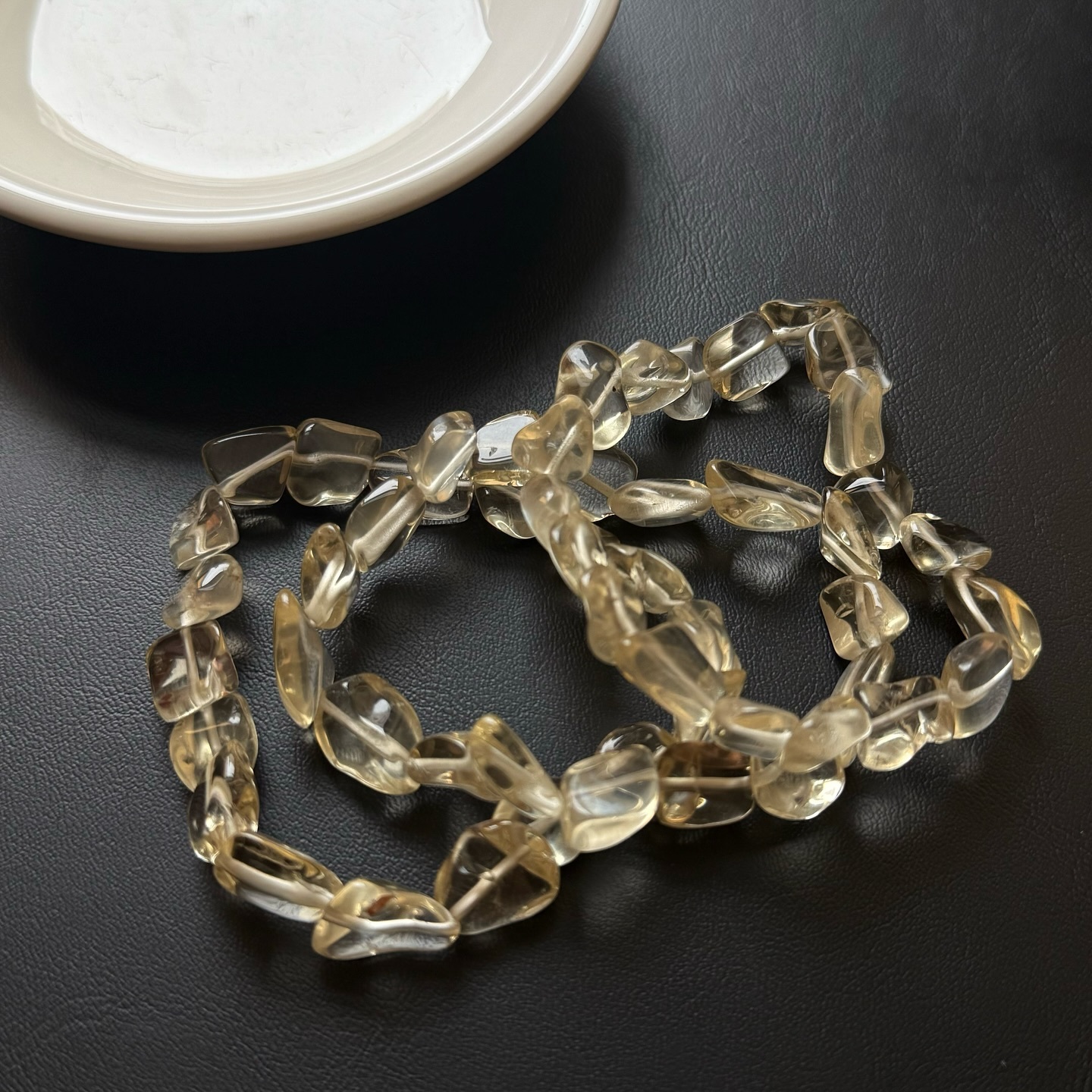 [原石] 檸檬黃水晶 不規則形 水晶手串