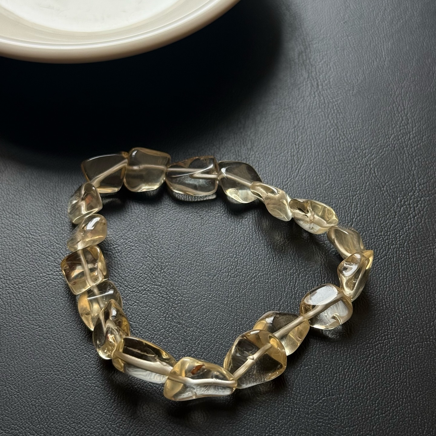 [原石] 檸檬黃水晶 不規則形 水晶手串