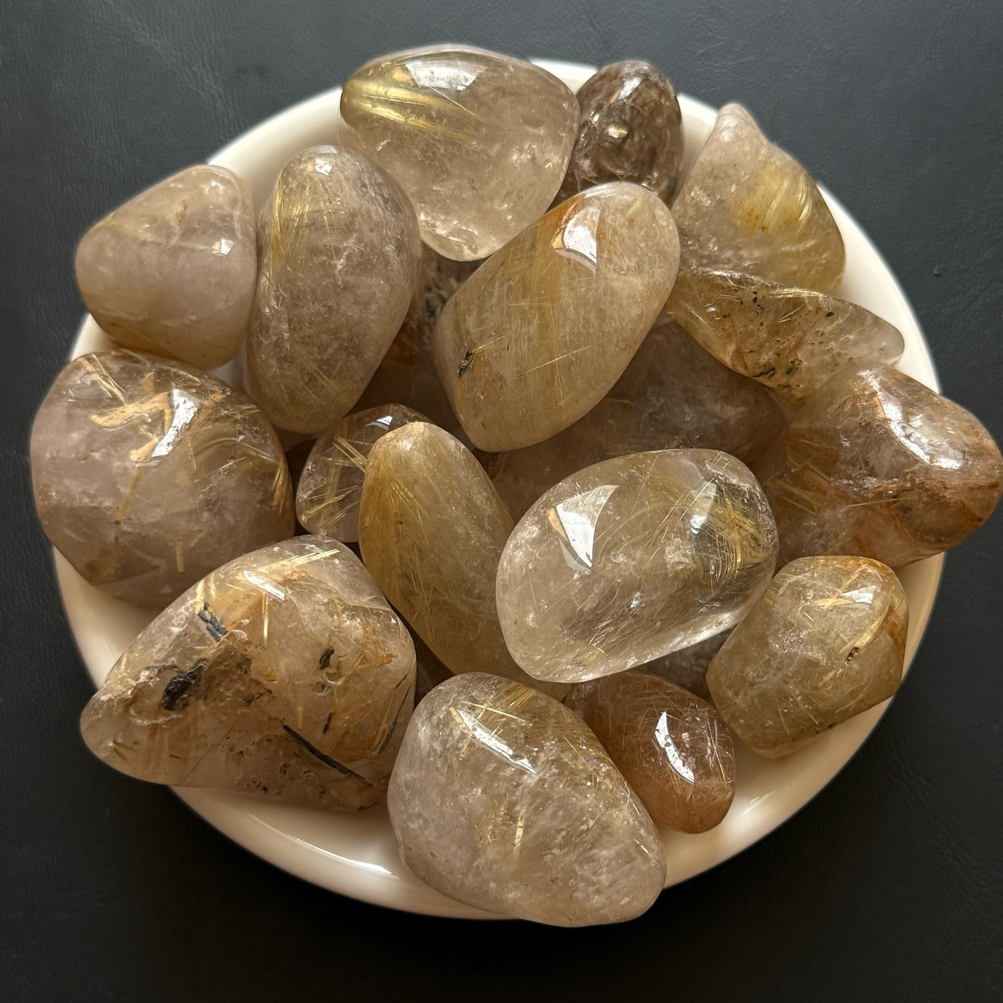 [原石] 鈦髮晶 水晶滾石