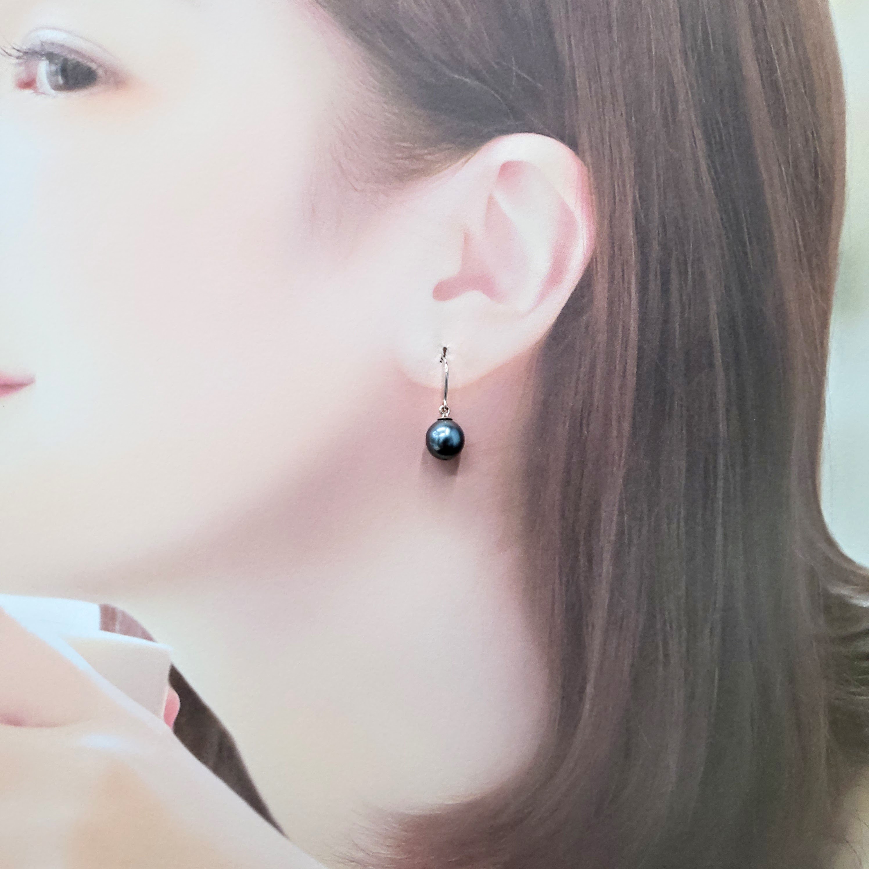 18K White Gold Pearl Drop Earrings