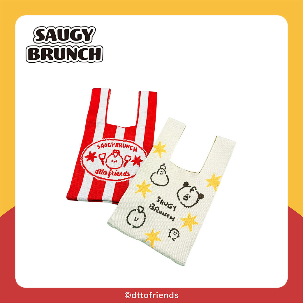 dtto friends-saugy brunch系列-針織提袋-米白