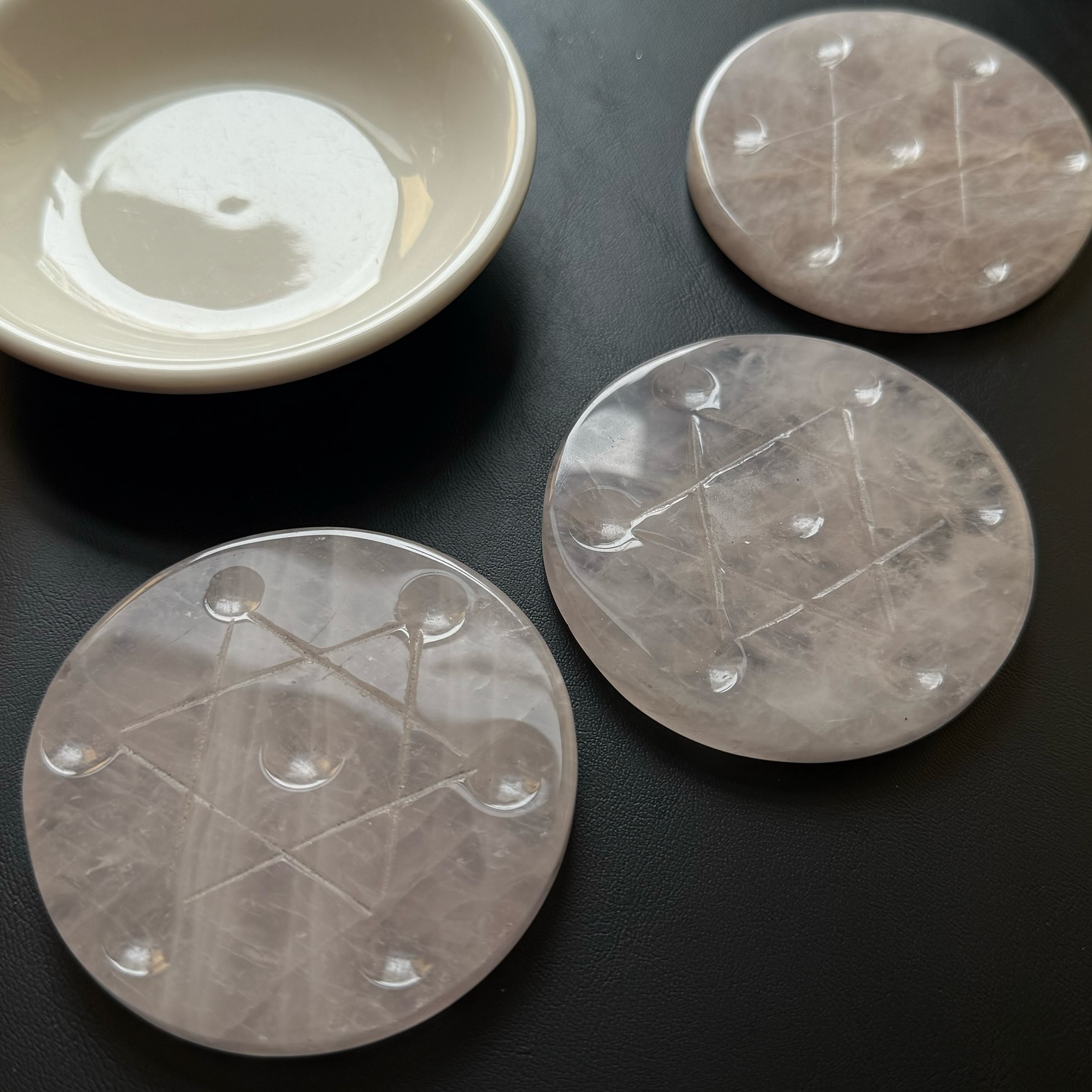 [原石] 粉晶 水晶球七星盤