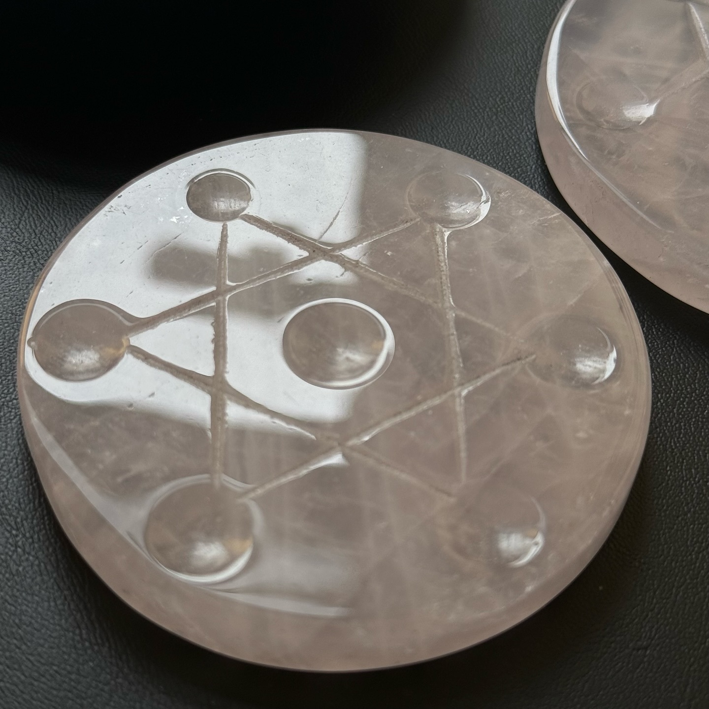 [原石] 粉晶 水晶球七星盤