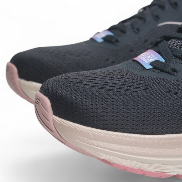 SKECHERS 慢跑鞋 MAX CUSHIONING 墨黑粉 厚底 女 129628CCPK
