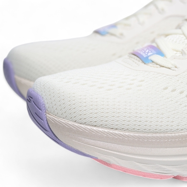 SKECHERS 慢跑鞋 MAX CUSHIONING 米白紫 厚底 女 129628NAT