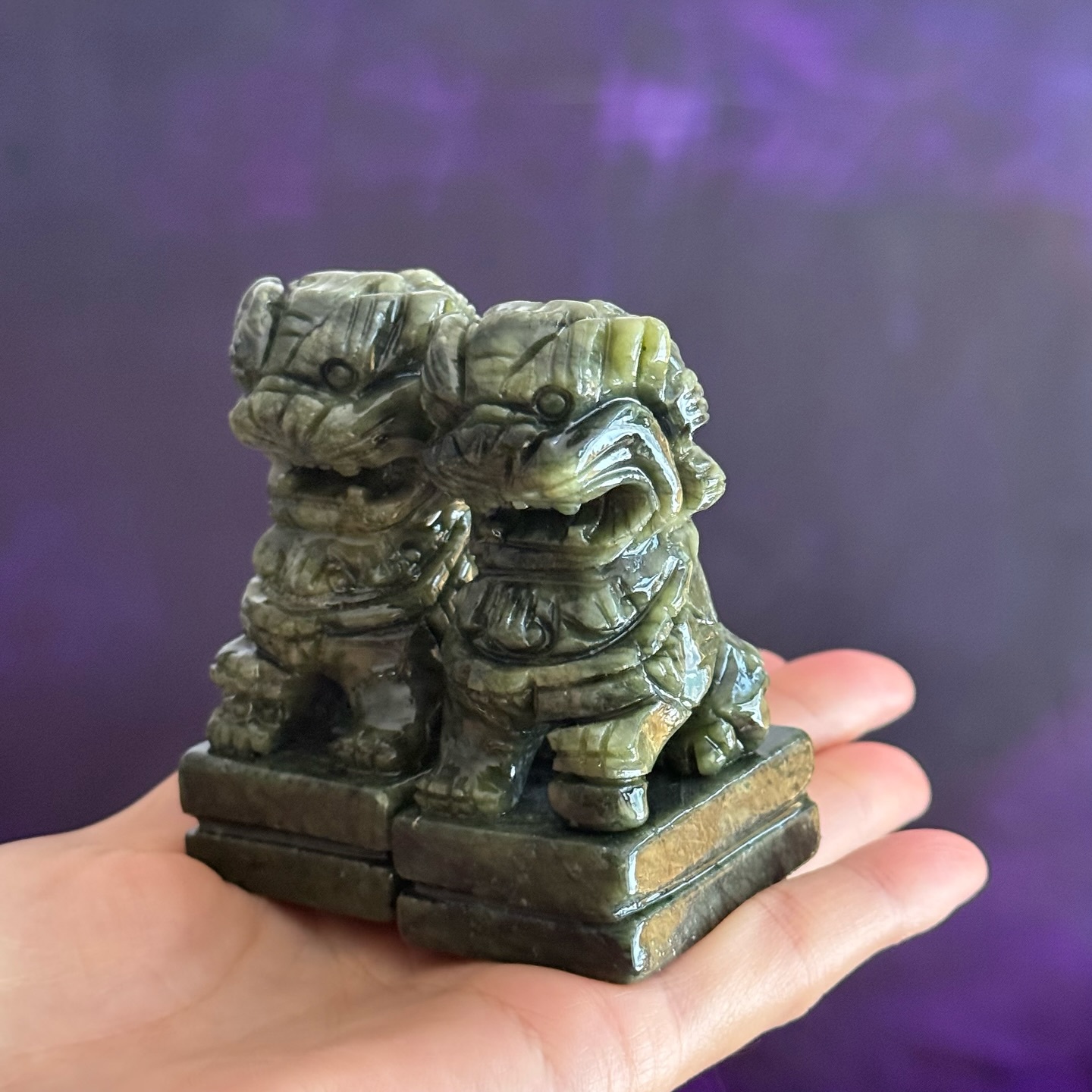 [原石] 蛇紋石 鎮宅石獅子