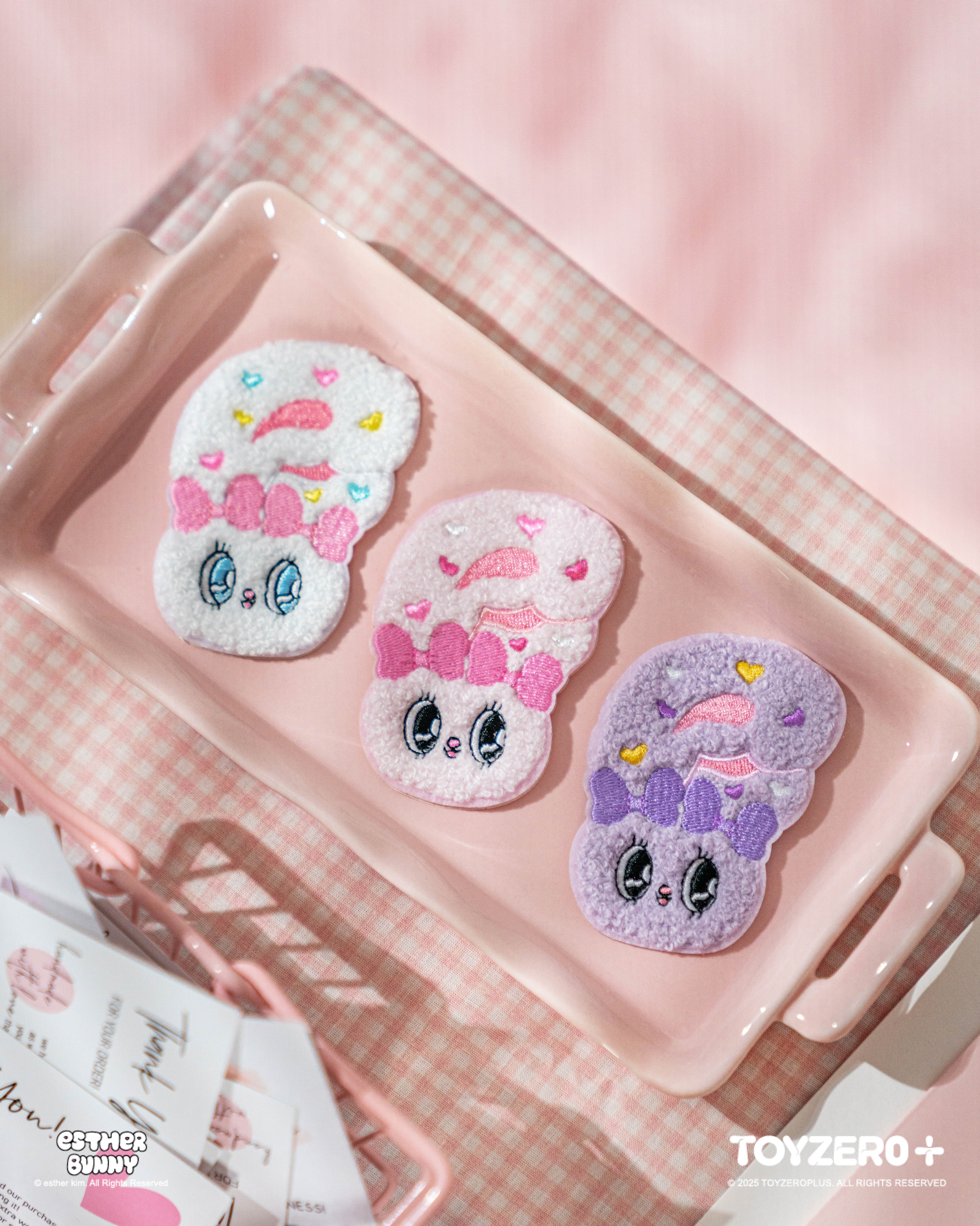 Esther Bunny艾絲樂小兔 - 毛絨貼紙 (Ribbon Bunny / Lavender Bunny / Cream Bunny)