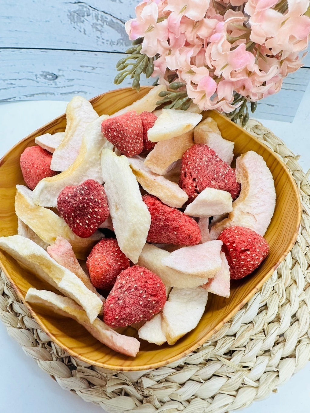 🍓🍑 草莓水蜜桃雙新凍乾 100g（包）-0385