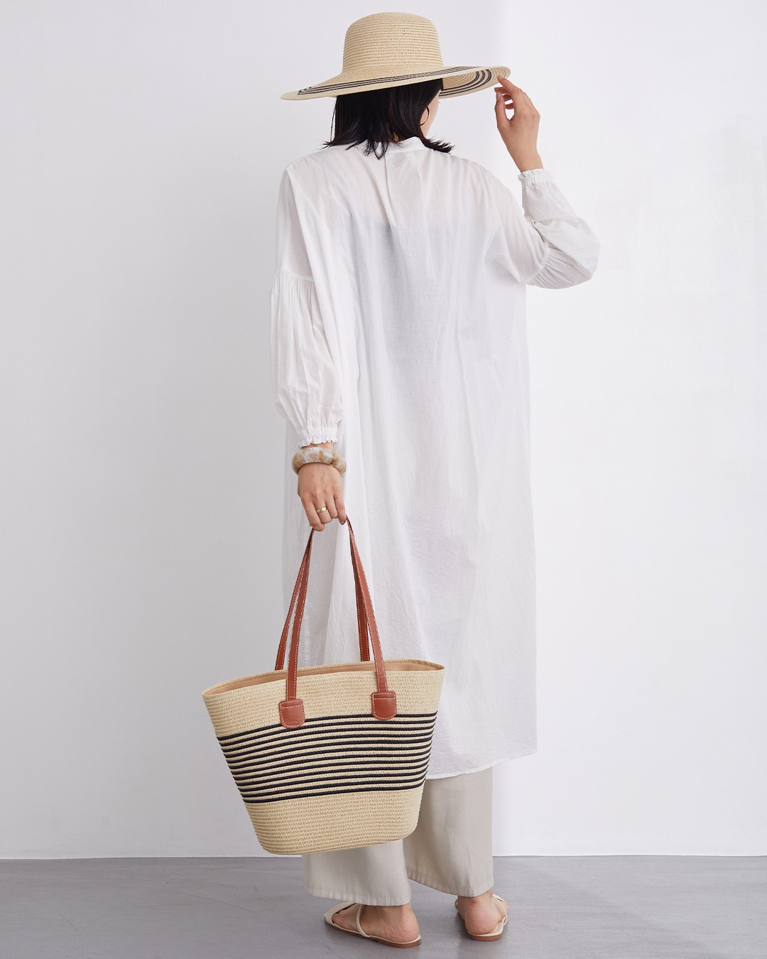 【預訂】 J0801901　Firano 草編托特包與帽子套裝 （503300）