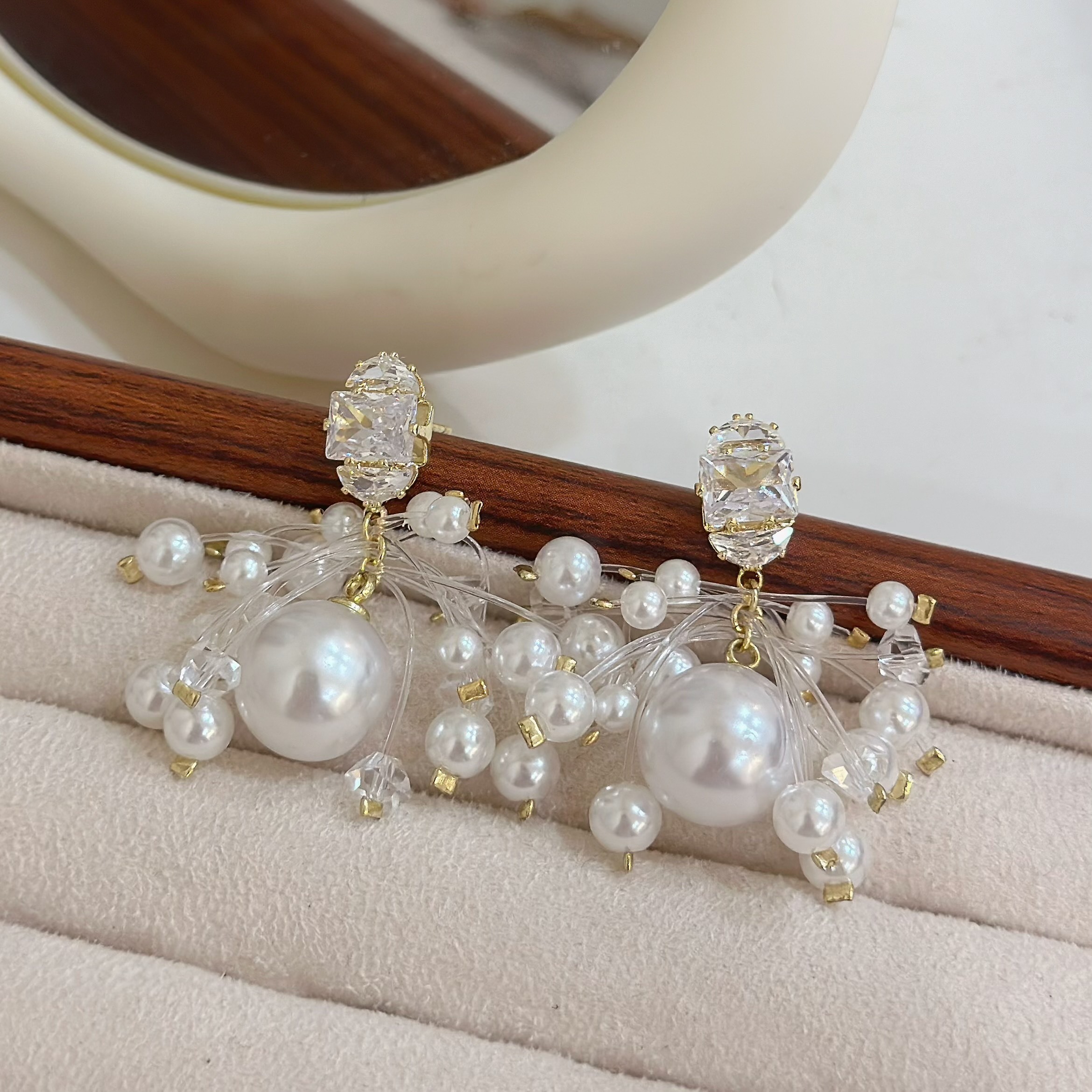 Q144鋯石魚線珍珠垂吊