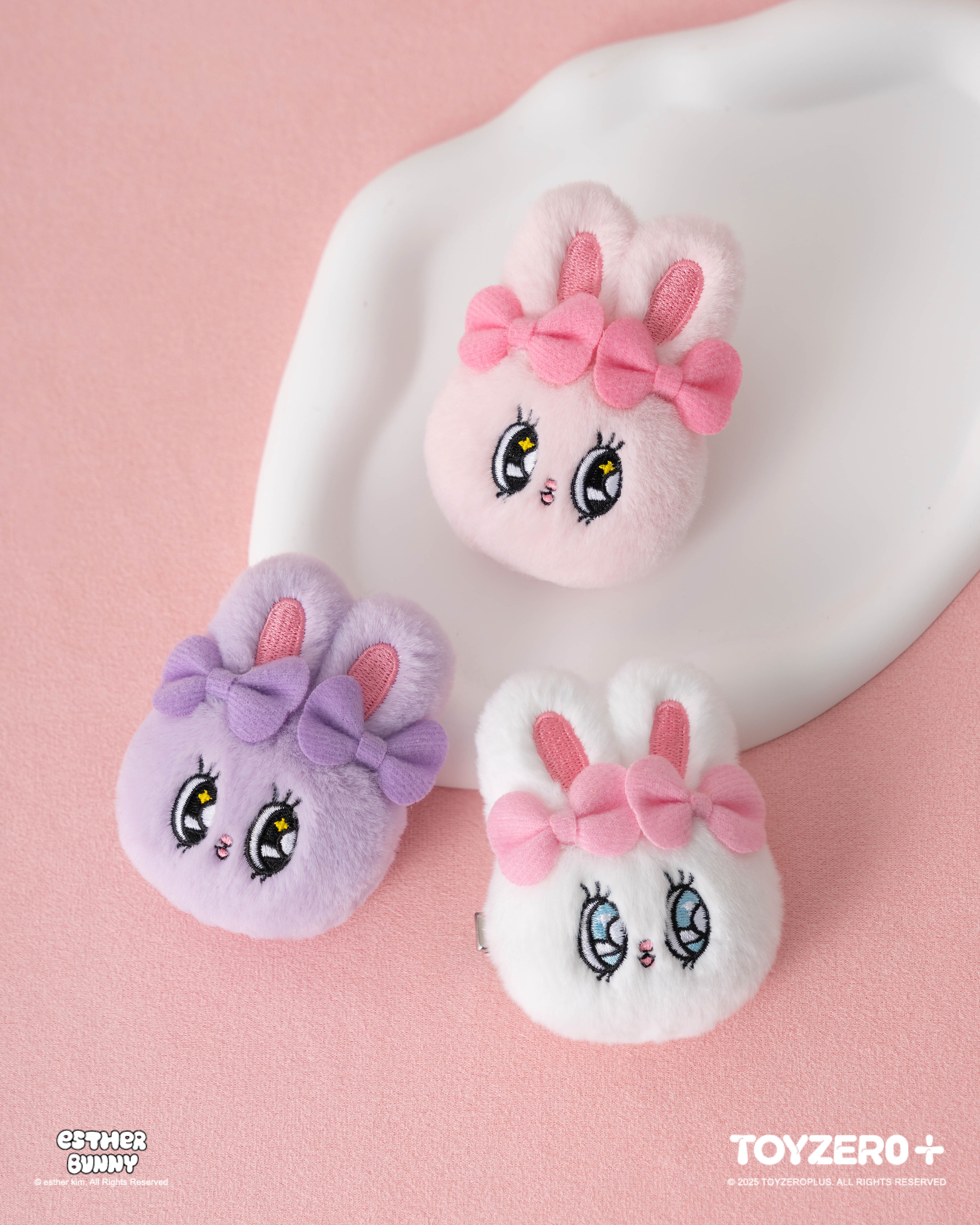 Esther Bunny艾絲樂小兔 - 毛絨髮夾 (Ribbon Bunny / Lavender Bunny / Cream Bunny)