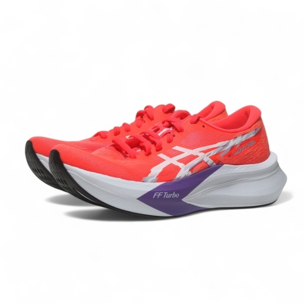 ASICS 慢跑鞋 MAGIC SPEED 4 橘紅色 炭板 輕量跑鞋 女 1012B676600