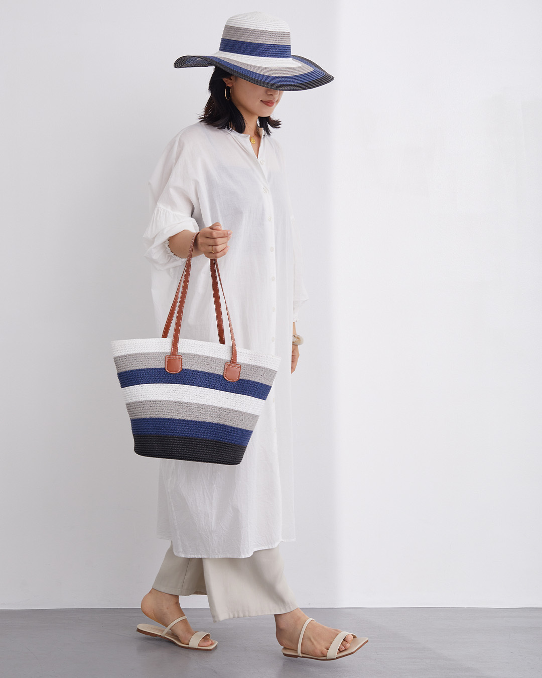 【預訂】 J0801902　Firano 草編托特包與帽子套裝 （503301）