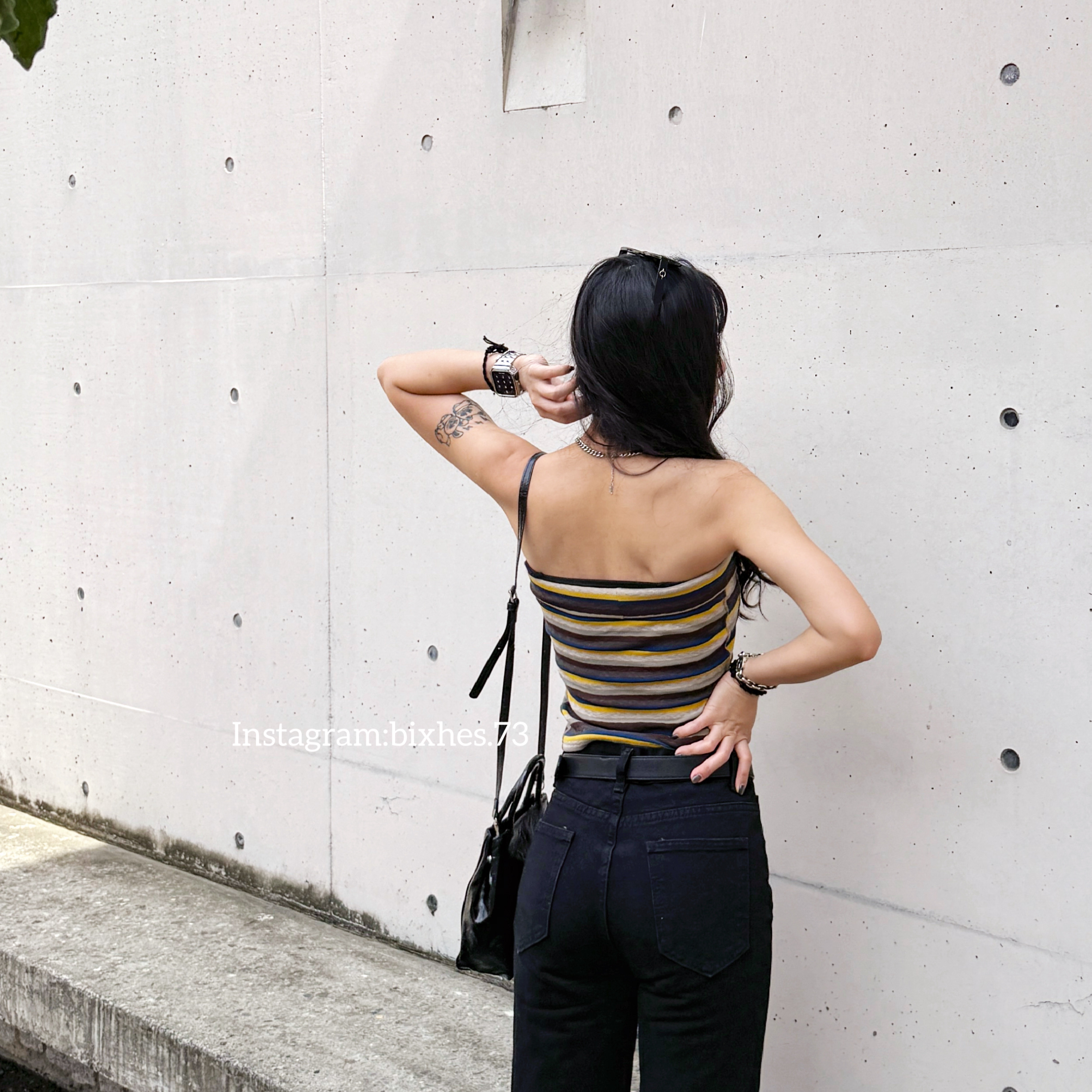 美式撞色條紋平口背心(C00098)